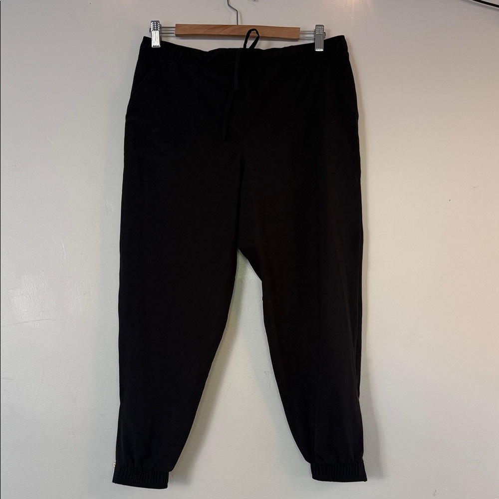 Albion Jetsetters • Classic Black Joggers with Ankle Zipper • Size Petite Medium - Picture 2 of 4
